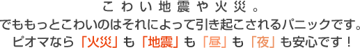 こわい地震や火災。でももっとこわいのはそれによって引き起こされるパニックです。